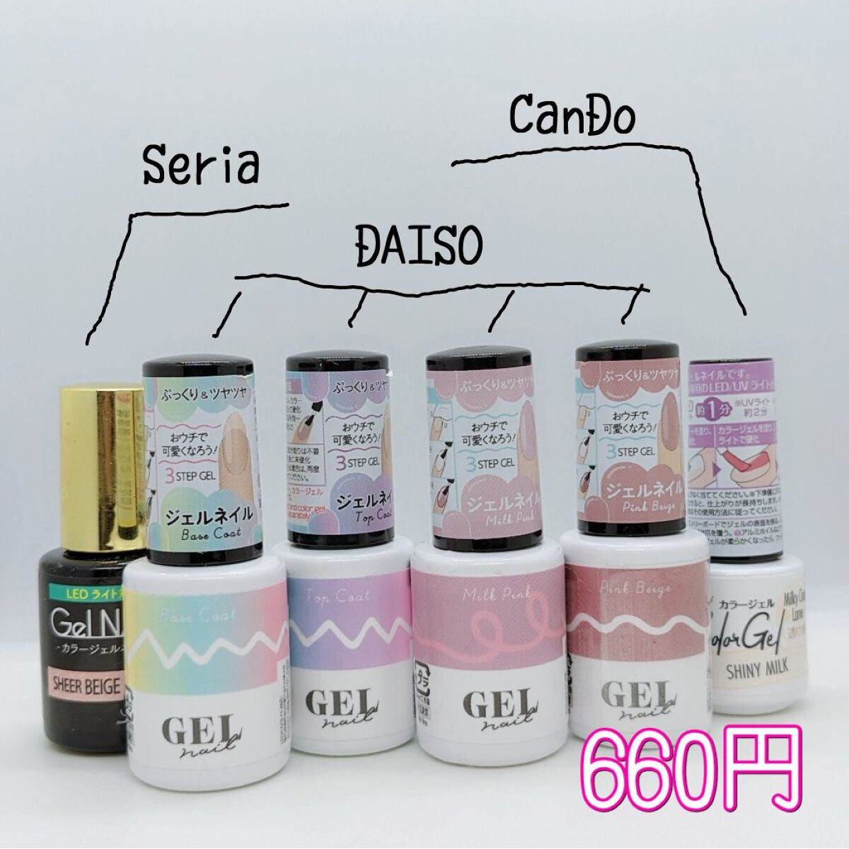 ジェルネイル(ライト対応)/セリア/ジェルネイルを使ったクチコミ(3枚目)