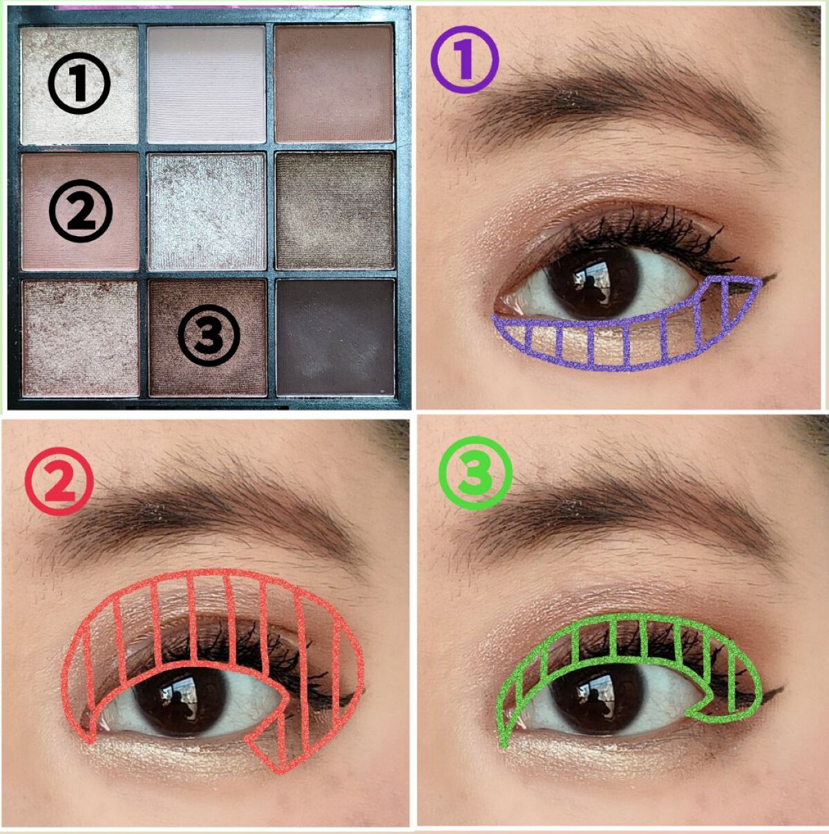 ブルーミングアイカラーパレットb (TOKYO GIRLS COLLECTION) 01 ブラウン/U R GLAM/アイシャドウパレットを使ったクチコミ（2枚目）