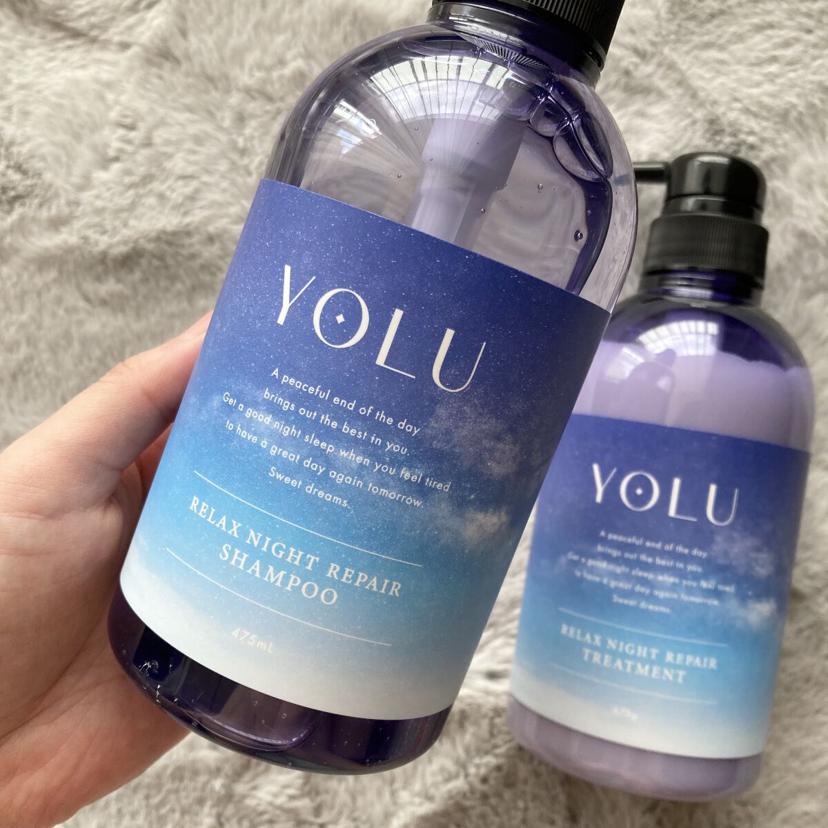 リラックスナイトリペア シャンプー／トリートメント/YOLU/市販シャンプーを使ったクチコミ（2枚目）