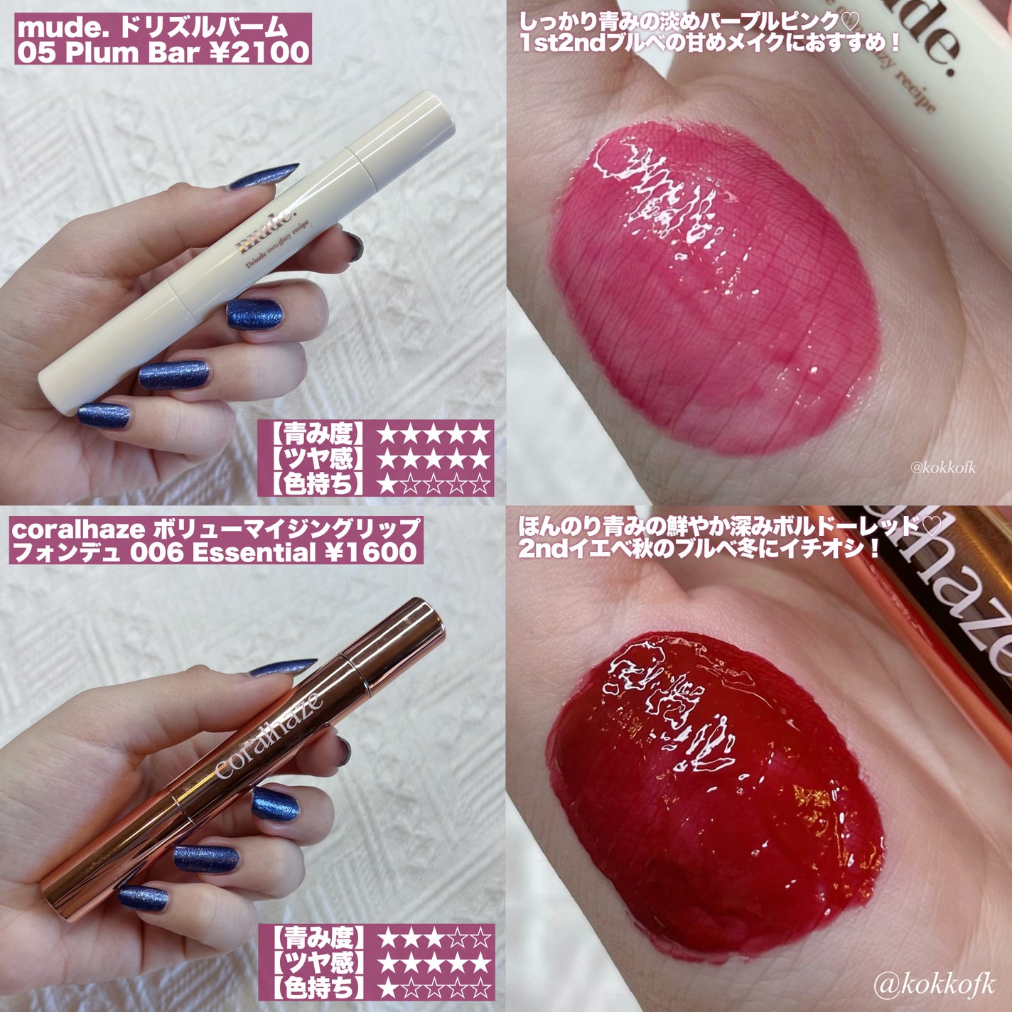 ジューシーラスティングティント/rom&nd/リップティントを使ったクチコミ(9枚目)