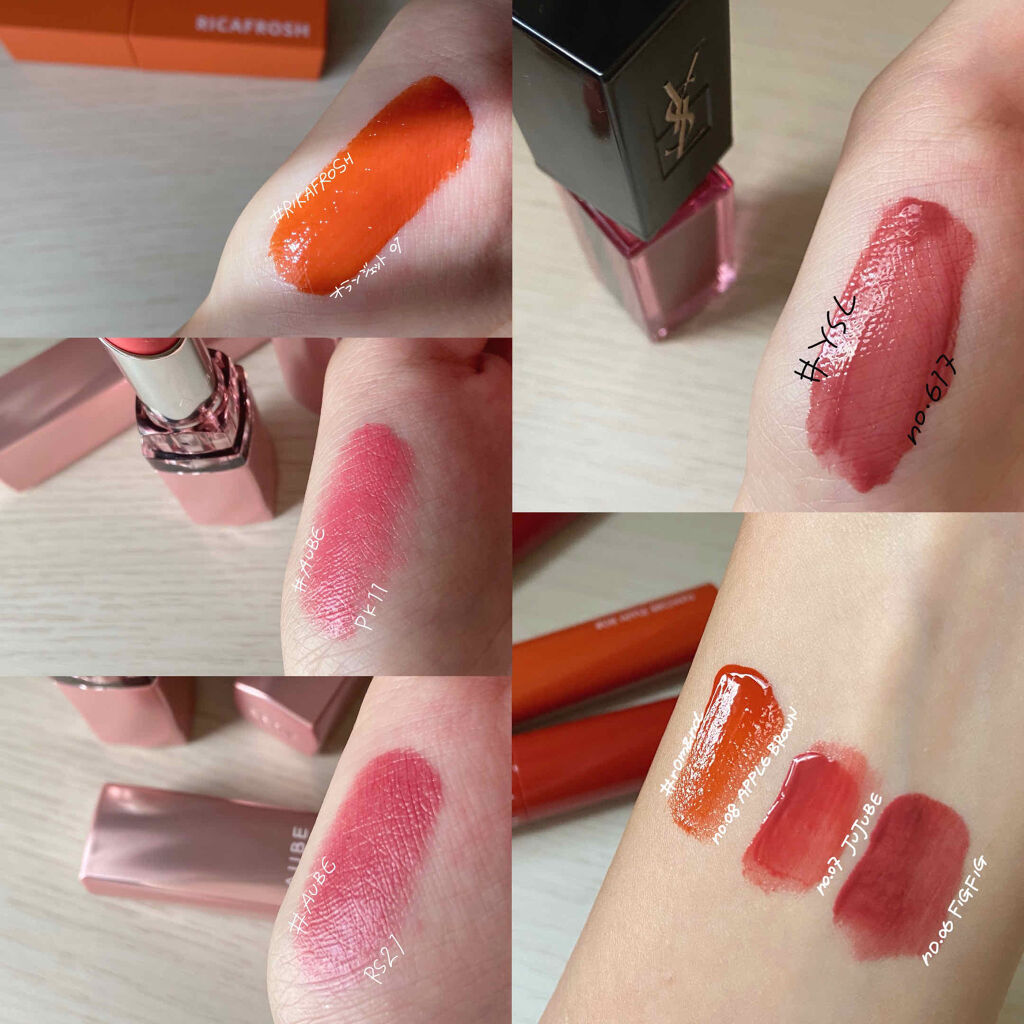 なめらか質感ひと塗りルージュ PK11/AUBE/口紅を使ったクチコミ（2枚目）