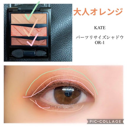 パーツリサイズシャドウ OR-1 ブリックオレンジ/KATE/アイシャドウパレットを使ったクチコミ(1枚目)