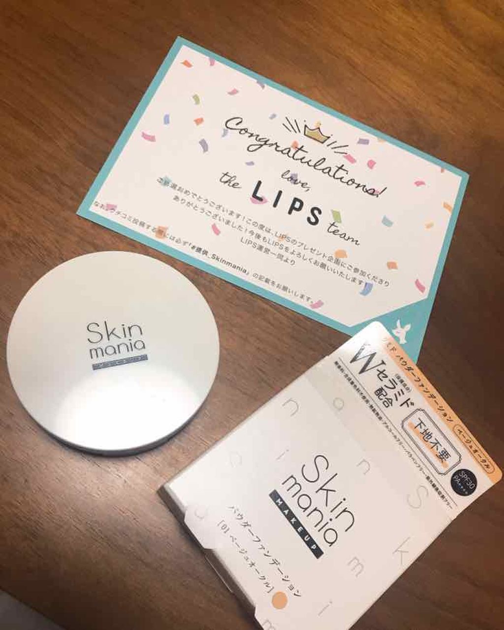 Skin mania セラミド パウダーファンデーションのクチコミ「LIPSさんからスキンマニアさんの新しいパウダーファンデーションを頂きました！
最近LIPS始.....」（1枚目）