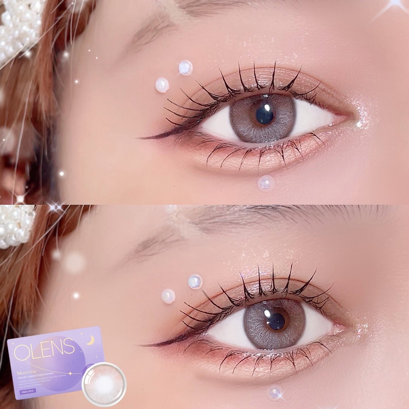 Moonrise Dew Gray/POPLENS/1ヶ月(1MONTH)カラコンを使ったクチコミ(2枚目)