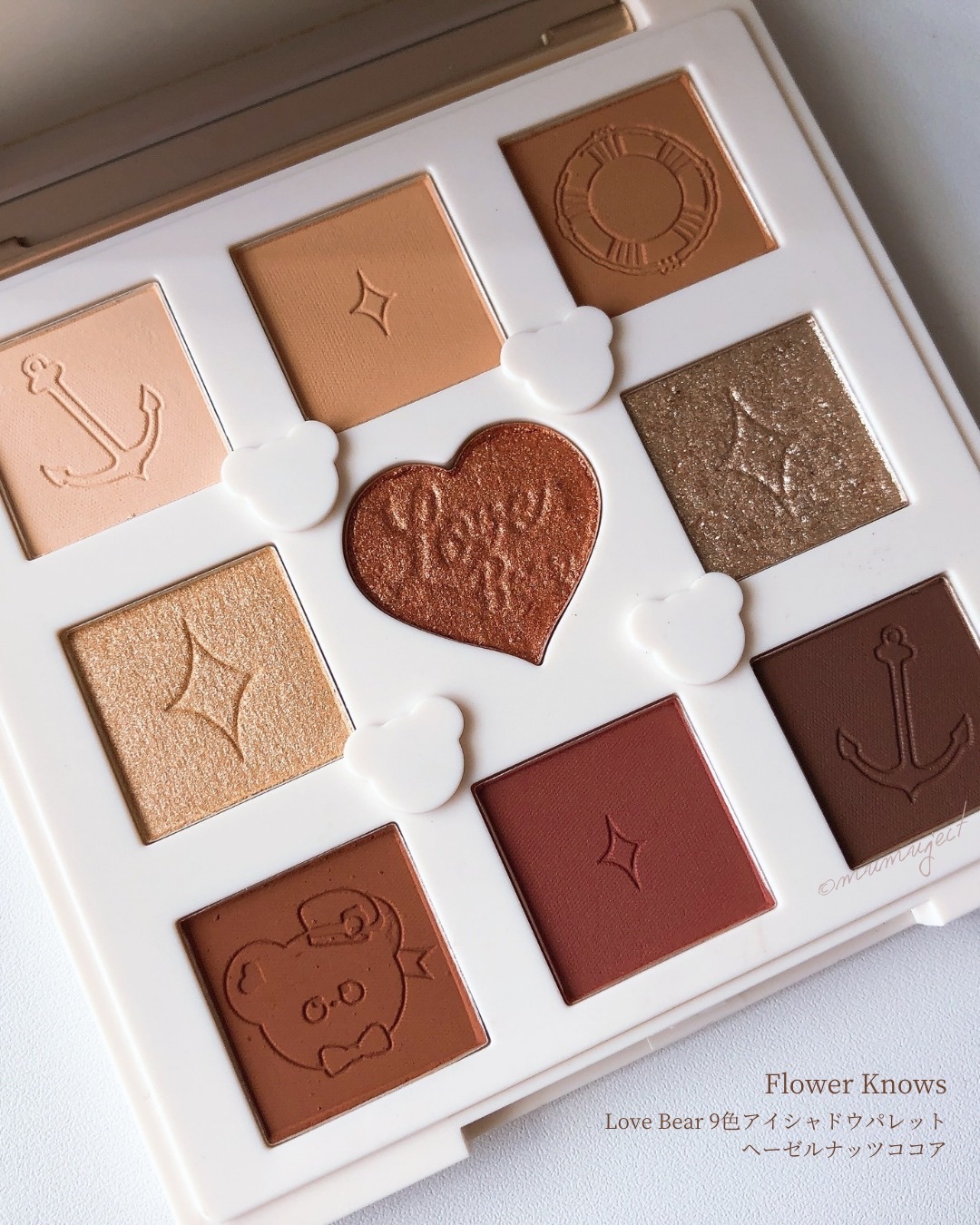 Love Bear 9色 アイシャドウパレット ヘーゼルナッツココア/FlowerKnows/アイシャドウパレットを使ったクチコミ（2枚目）