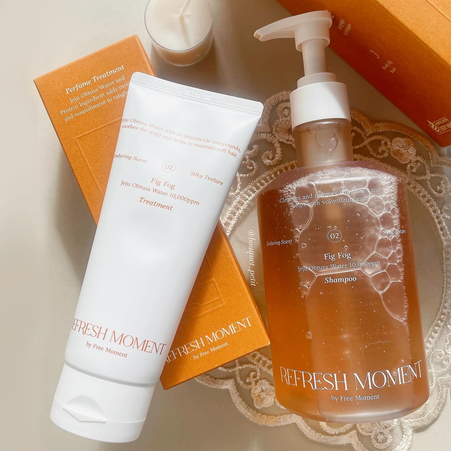 リフレッシュモーメントパフュームシャンプー/トリートメント Fig Fog/Free Moment /市販シャンプーを使ったクチコミ（1枚目）