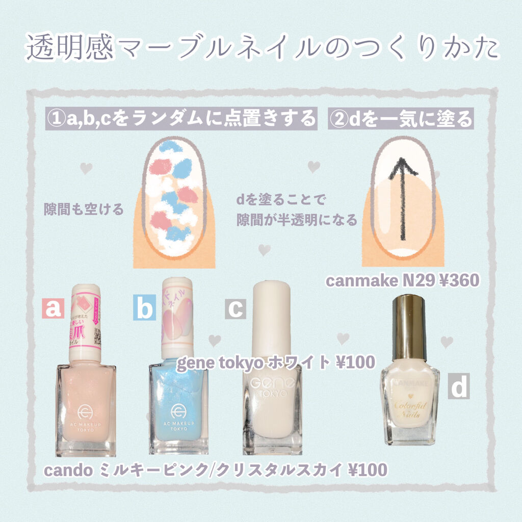 AC ネイルエナメル M 120 スカイブルー/AC MAKEUP/マニキュアを使ったクチコミ（2枚目）