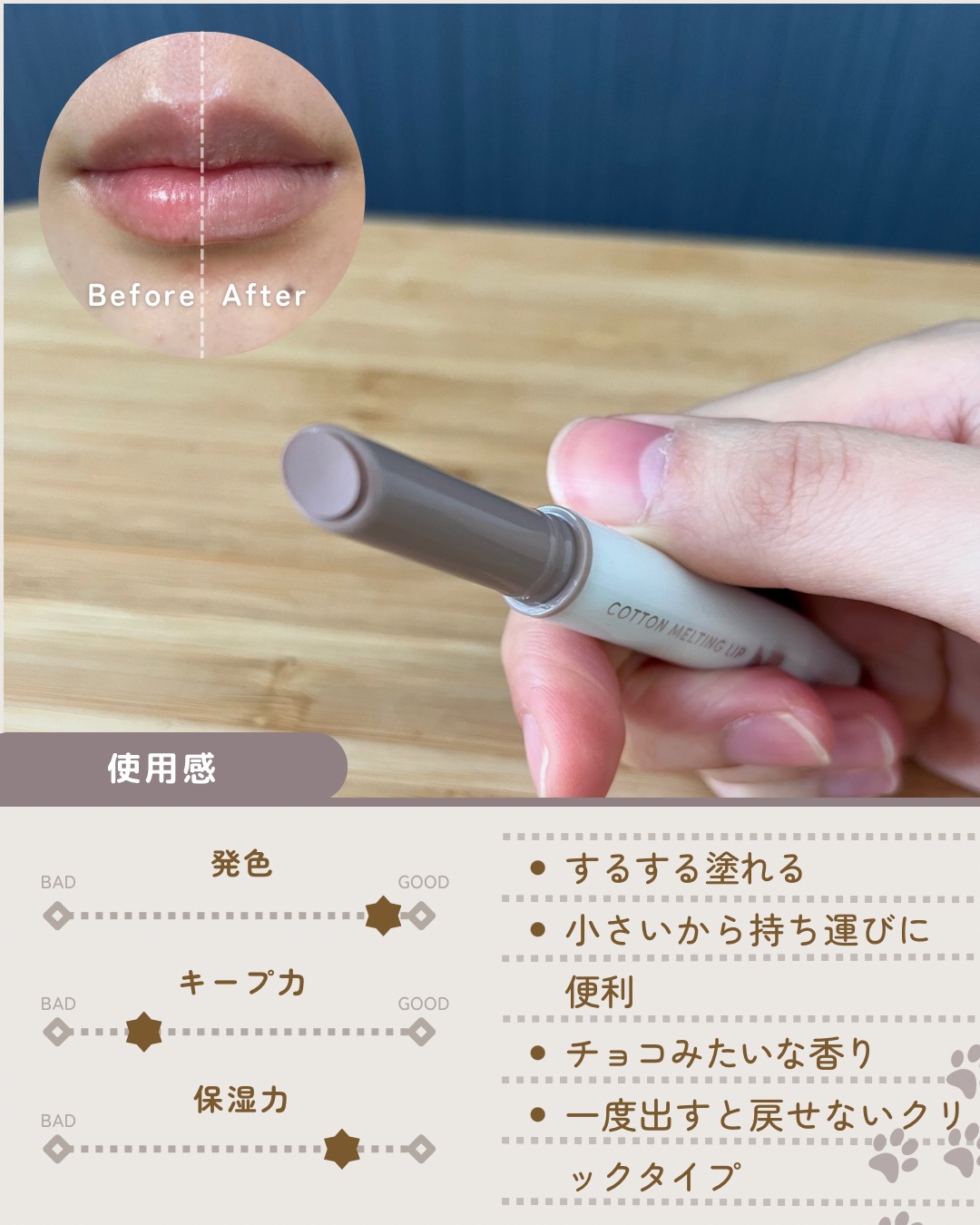 コットンメルティングリップ/ネイチャーリパブリック/口紅を使ったクチコミ（2枚目）