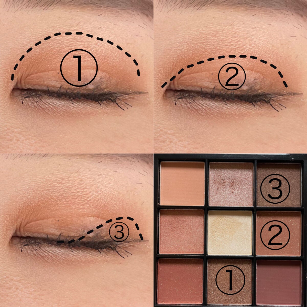 UR GLAM BLOOMING EYE COLOR PALETTE/U R GLAM/アイシャドウパレットを使ったクチコミ(3枚目)