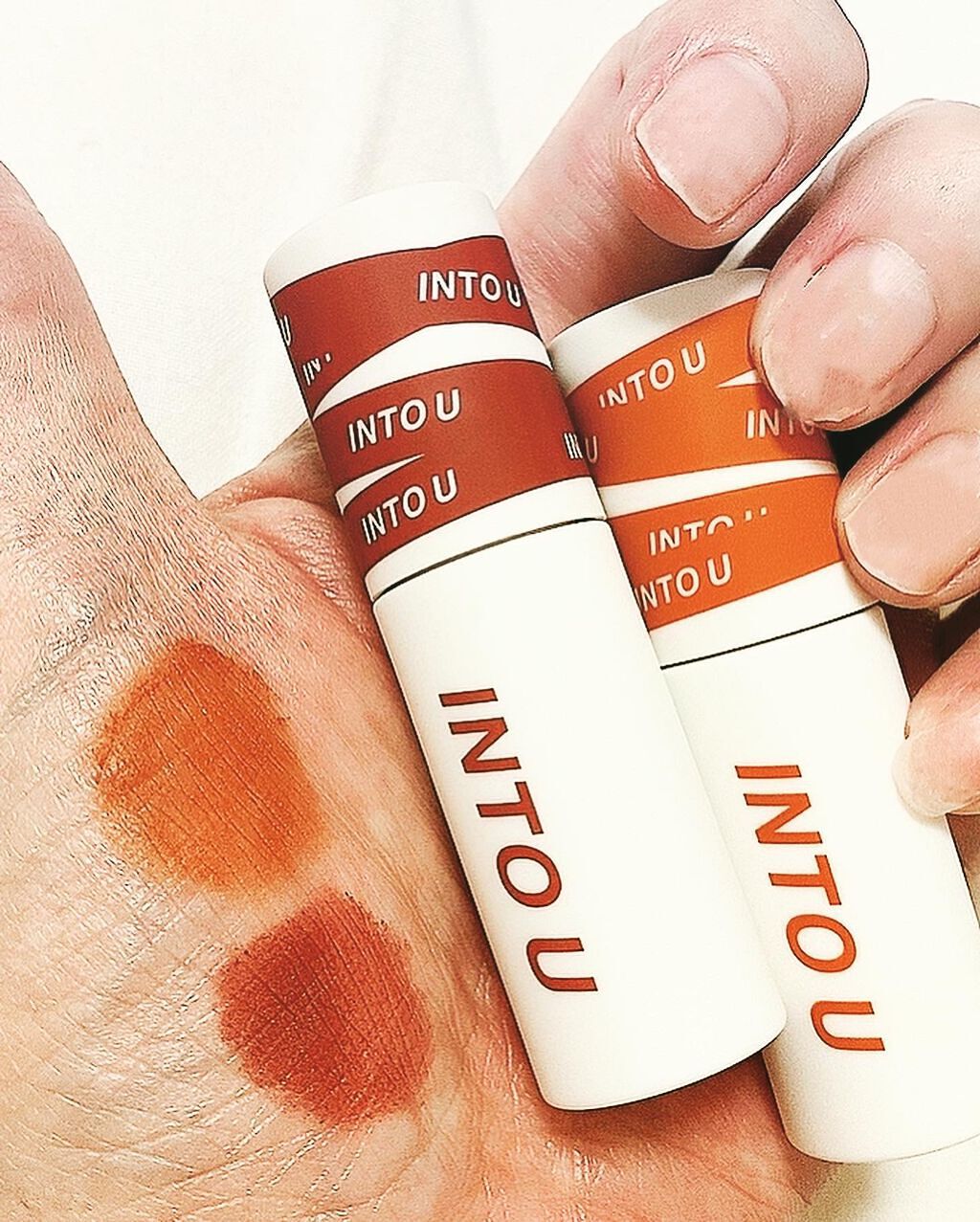 スーパーマットリップ＆チークマッド/INTO U/口紅を使ったクチコミ（3枚目）