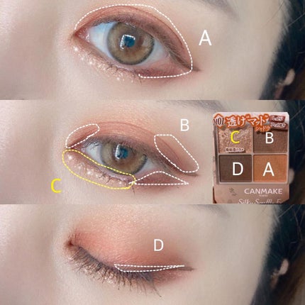 シルキースフレアイズ(マットタイプ)/キャンメイク/アイシャドウパレットを使ったクチコミ(4枚目)