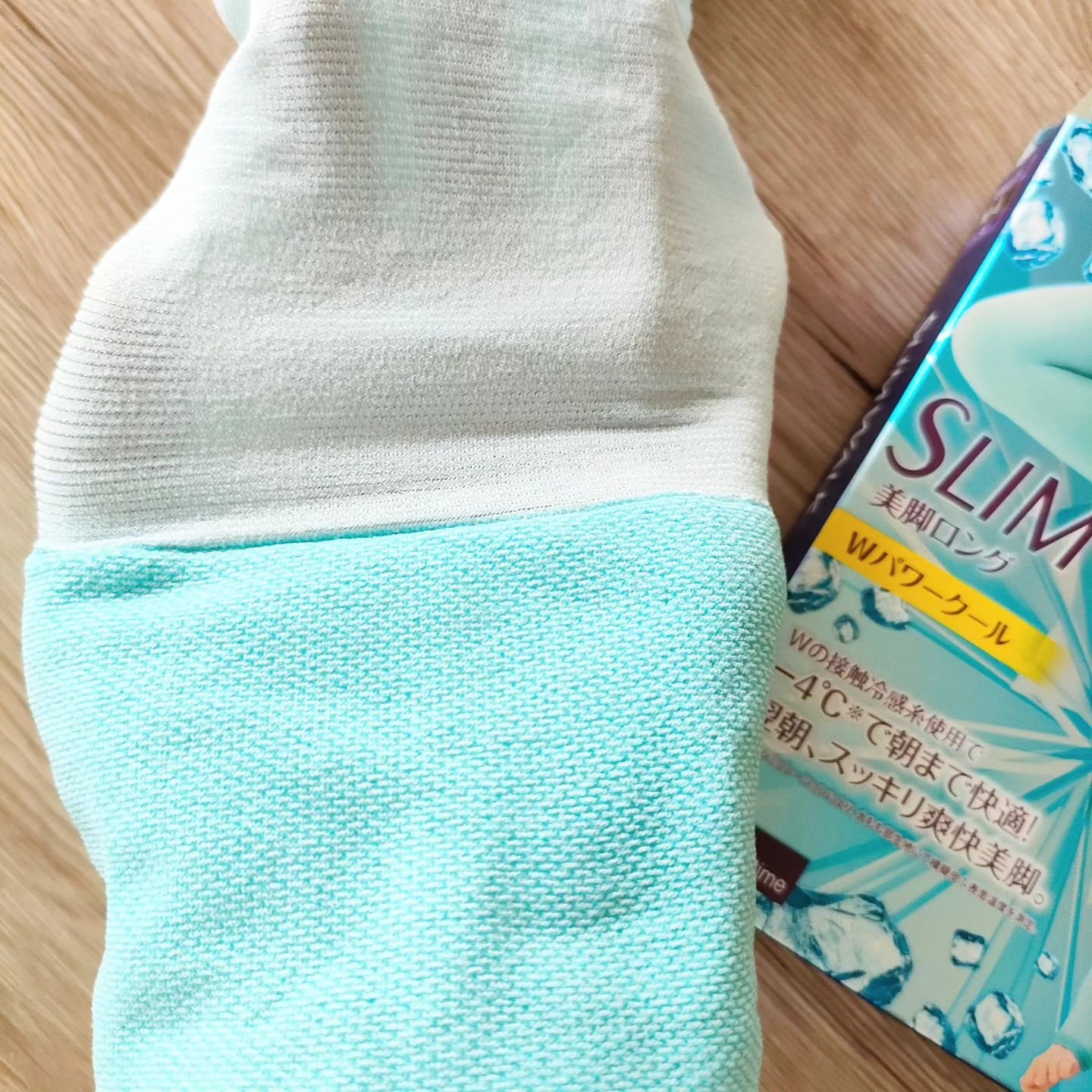 美脚ロング 朝までクール ライトブルー(M〜L)/SLIMWALK/着圧ソックス・レギンスを使ったクチコミ（2枚目）
