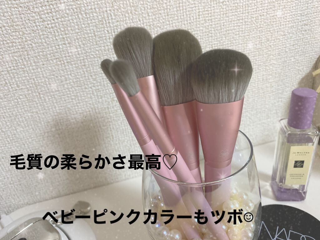 SIXPLUS ピンクメイクブラシ5本セット-Sakuraシリーズ/SIXPLUS/メイクブラシを使ったクチコミ(2枚目)