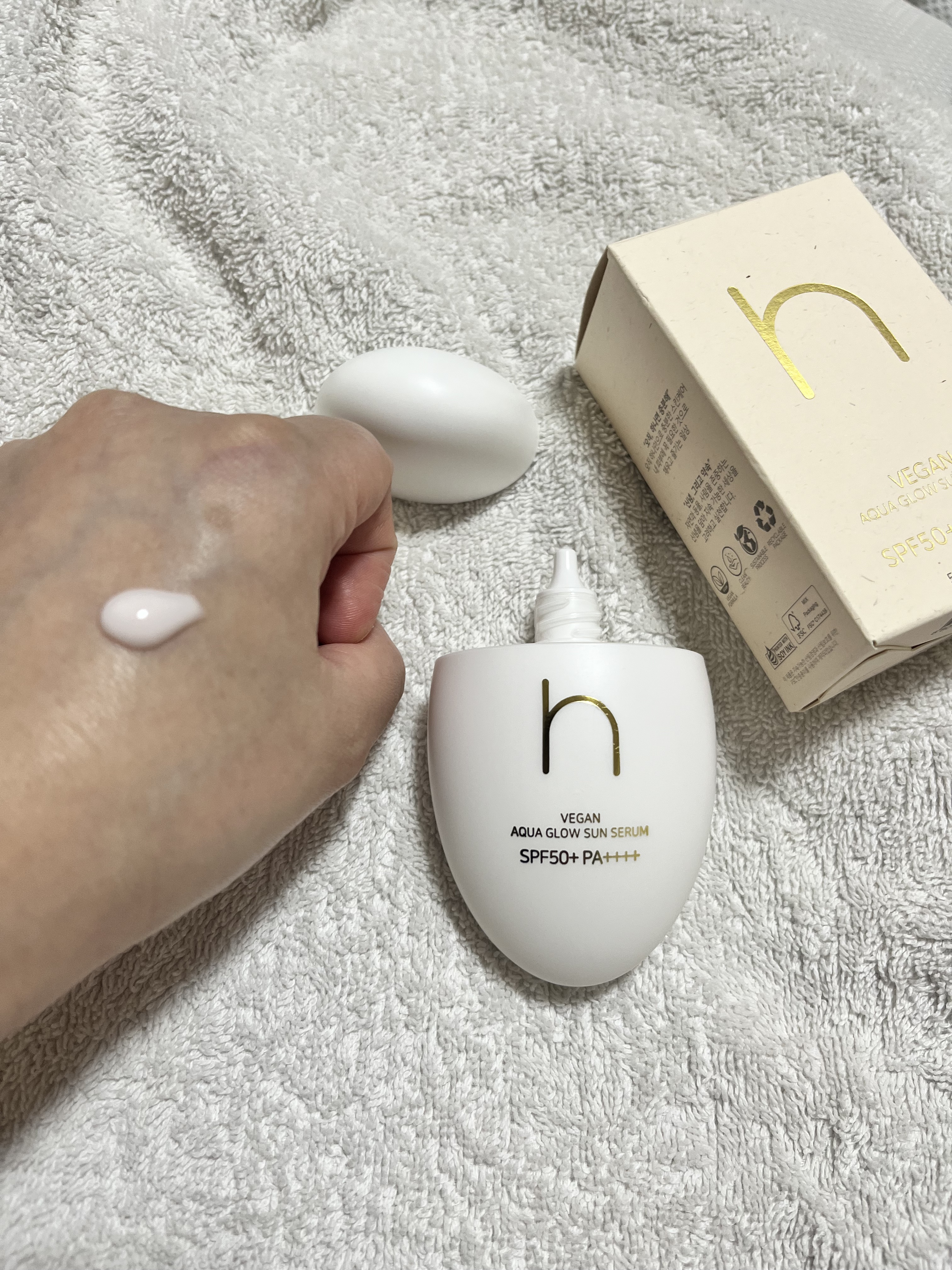 ヴィーガンアクアグロウサンセラム/HAMEL/日焼け止めローションを使ったクチコミ（2枚目）