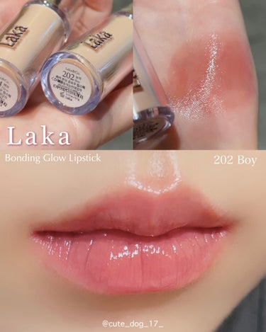 Laka ボンディンググロウリップスティックのクチコミ「Lakaの新作リップスティック🍯
本音レビュー📢


Laka Bonding Glow Li.....」（3枚目）