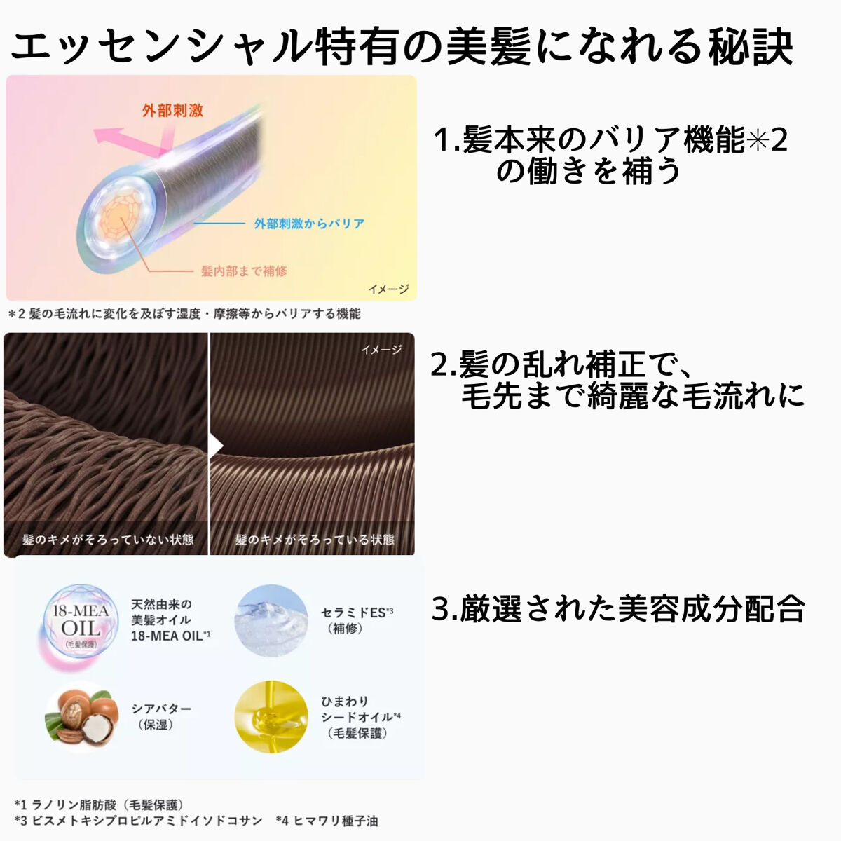 髪のキメ美容バリアトリートメント/エッセンシャル/洗い流すヘアトリートメントを使ったクチコミ（2枚目）