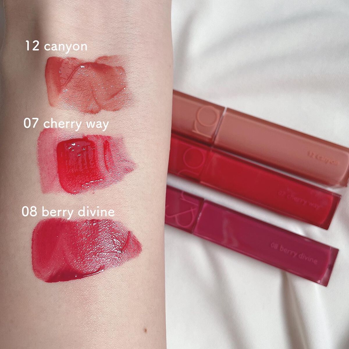 ジューシーラスティングティント/rom&nd/リップティントを使ったクチコミ(3枚目)