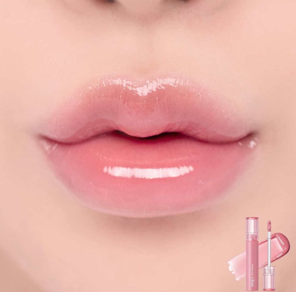 グラスティングカラーグロス 01 ピオニーバレエ(PEONY BALLET)/rom&nd/リップグロスを使ったクチコミ（2枚目）