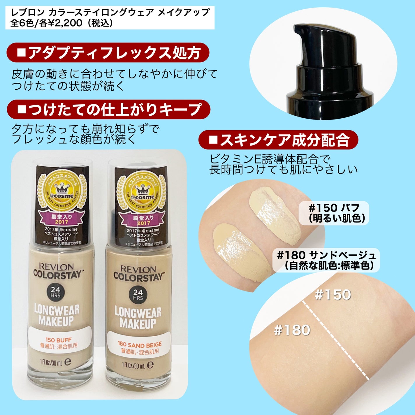 カラーステイ ロングウェア メイクアップ/REVLON/リキッドファンデーションを使ったクチコミ(2枚目)