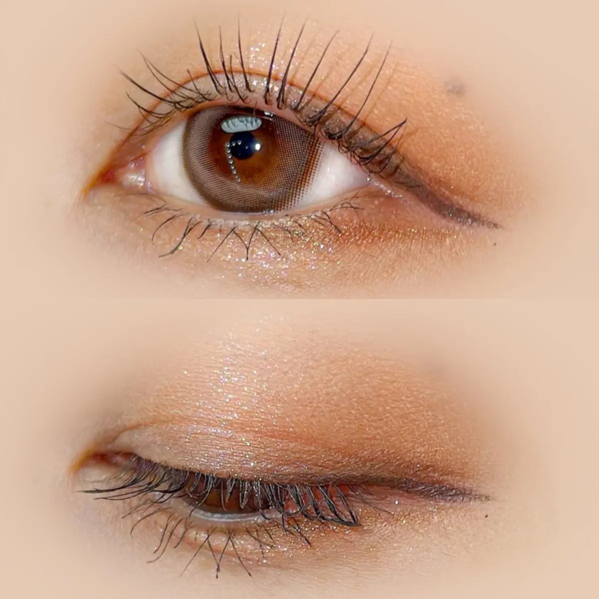 s'appu glitter liquid 02 ジンジャー/NEUFIL/リキッドアイシャドウを使ったクチコミ（1枚目）