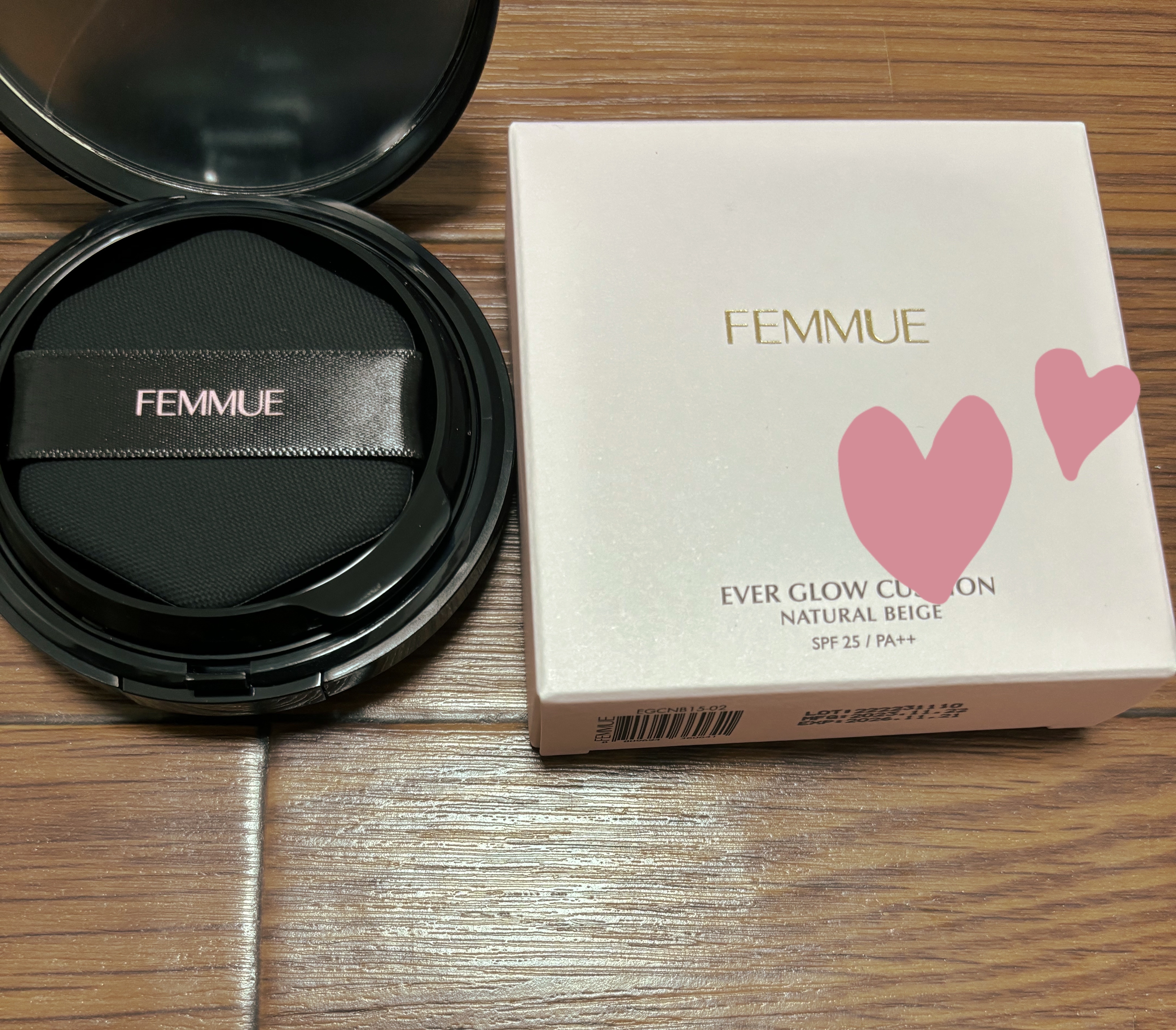 エバーグロウクッション SPF25 PA++ ナチュラルベージュ /FEMMUE/クッションファンデーションを使ったクチコミ（1枚目）