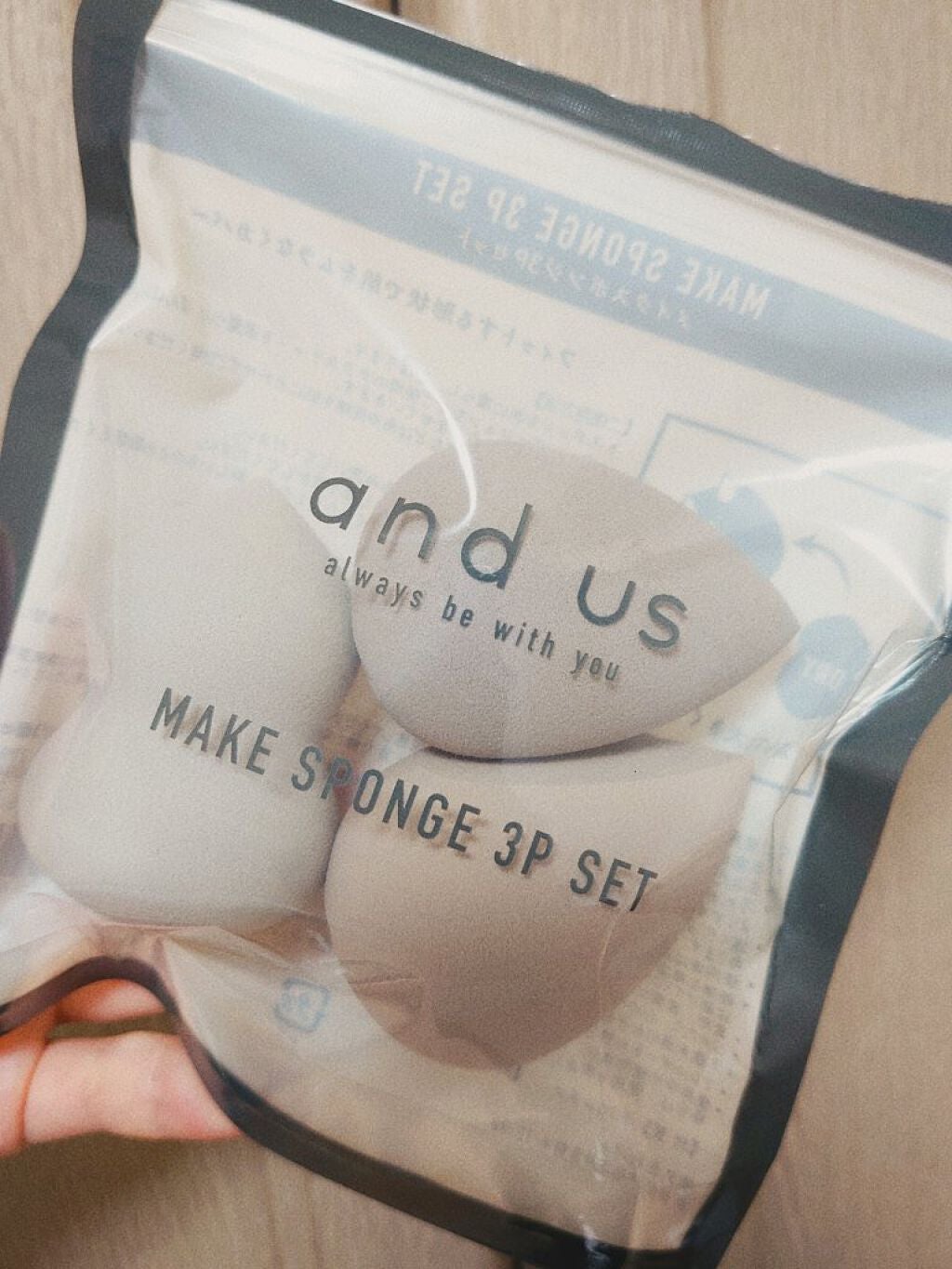 メイクスポンジ3個セット/and us/パフ・スポンジを使ったクチコミ(1枚目)