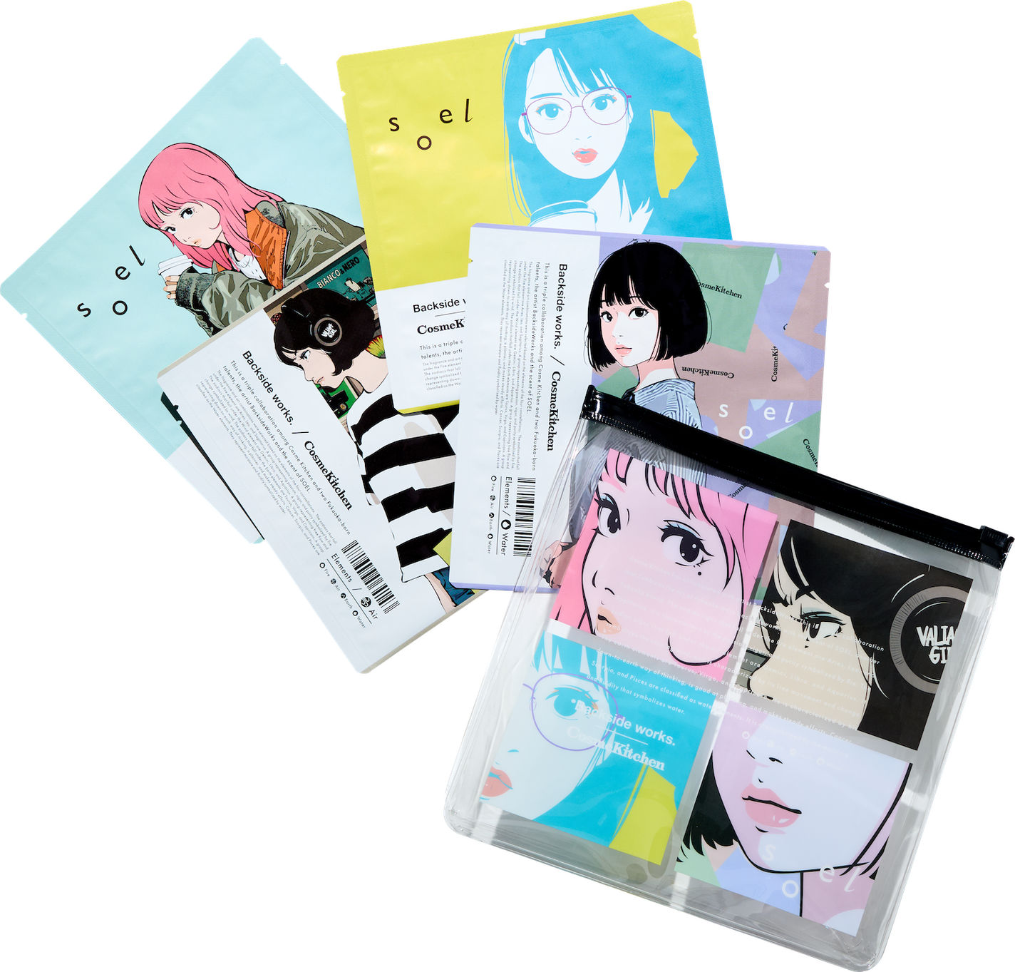 Backsideworks モイスチャーフェイスマスク 4枚セット コスメキッチン