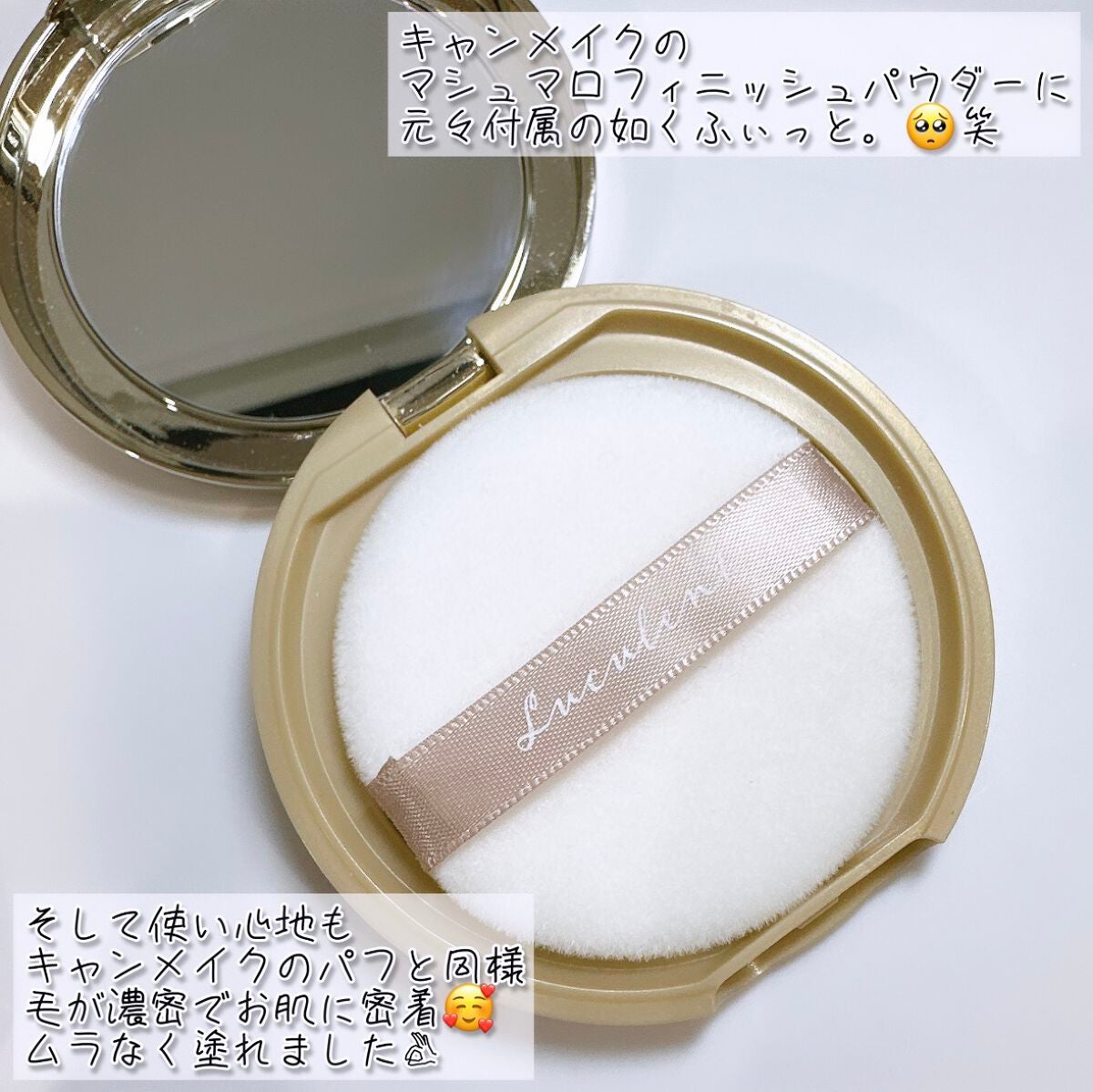 メイクアップパフ(パウダー用、2個、専用ケース付)/DAISO/パフ・スポンジを使ったクチコミ(2枚目)