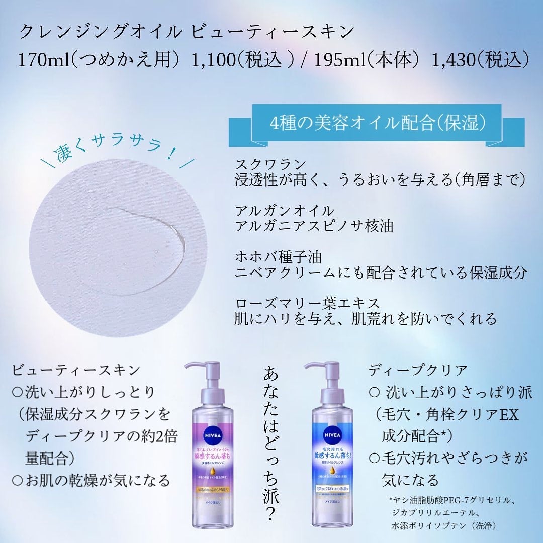 ニベア クレンジングオイル ビューティースキン/ニベア/オイルクレンジングを使ったクチコミ(2枚目)