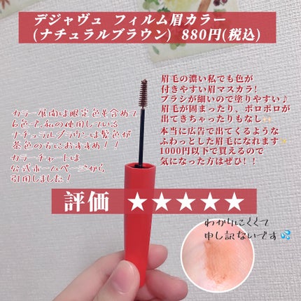フィルム眉カラー/デジャヴュ/眉マスカラを使ったクチコミ(2枚目)
