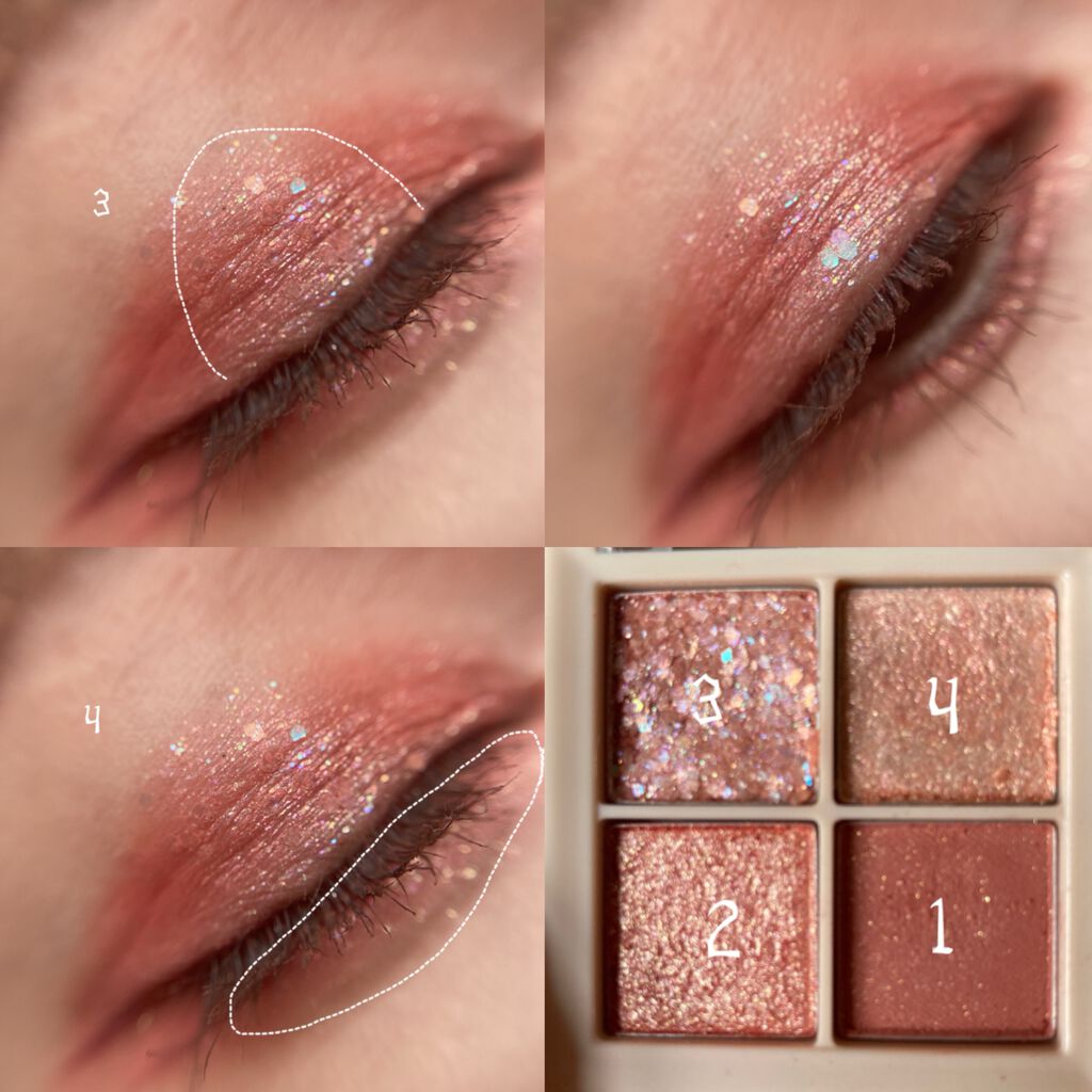 TWINKLE POP Pearl Flex Glitter Eye Palette/CLIO/アイシャドウパレットを使ったクチコミ（3枚目）