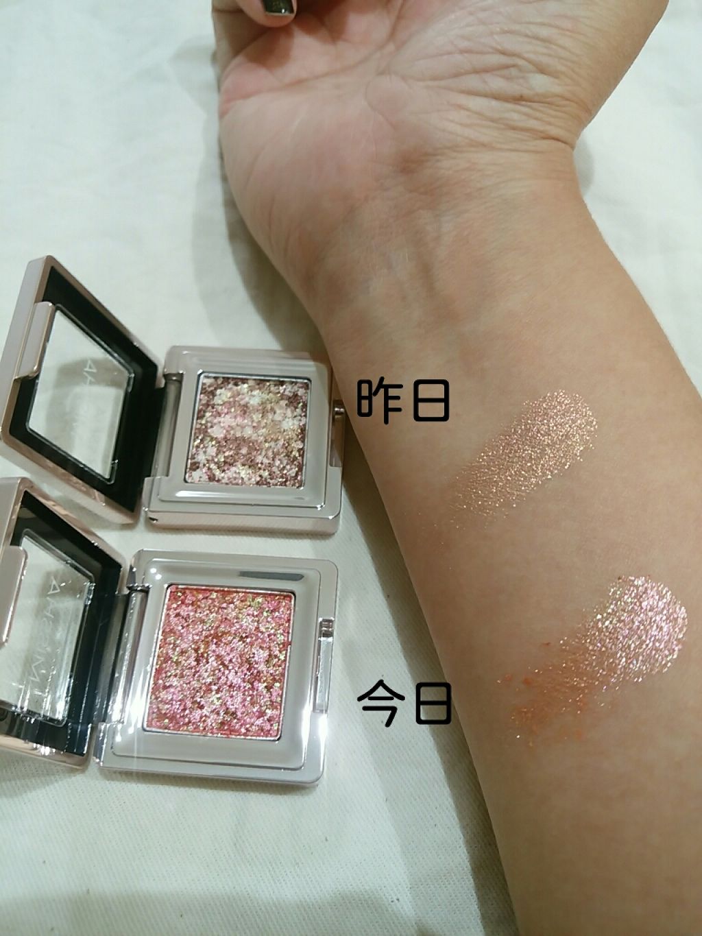 グリッタープリズム シャドウ/MISSHA/グリッターを使ったクチコミ（3枚目）
