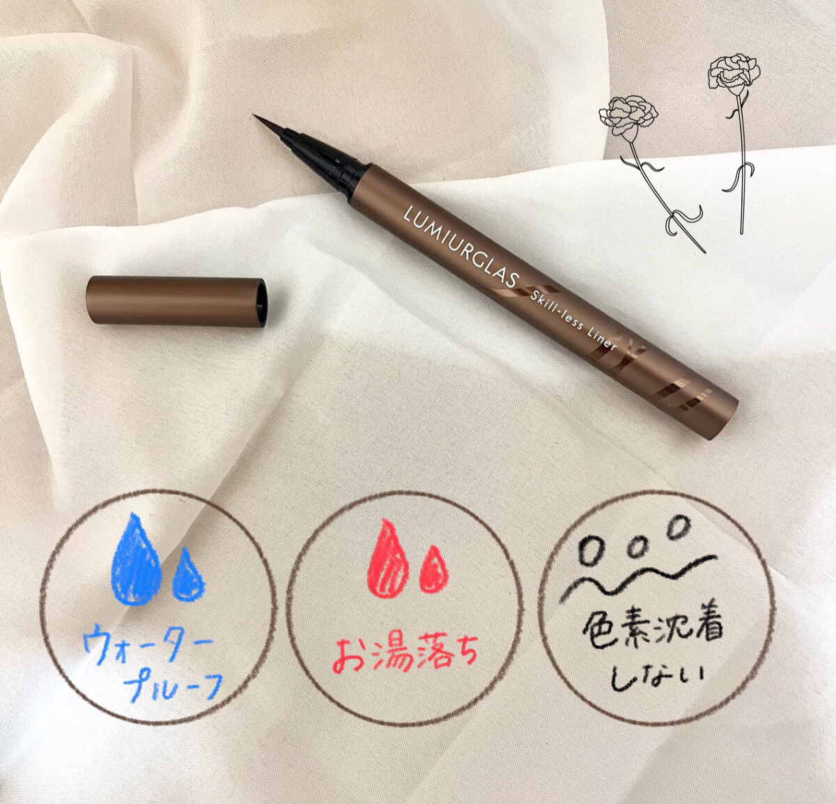 スキルレスライナー/LUMIURGLAS/リキッドアイライナーを使ったクチコミ（2枚目）