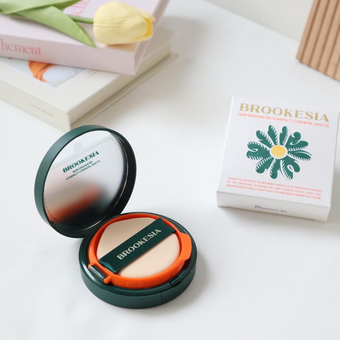 スキンエンハンサー コンパクト クッション (マット)/BROOKESIA/クッションファンデーションを使ったクチコミ(2枚目)