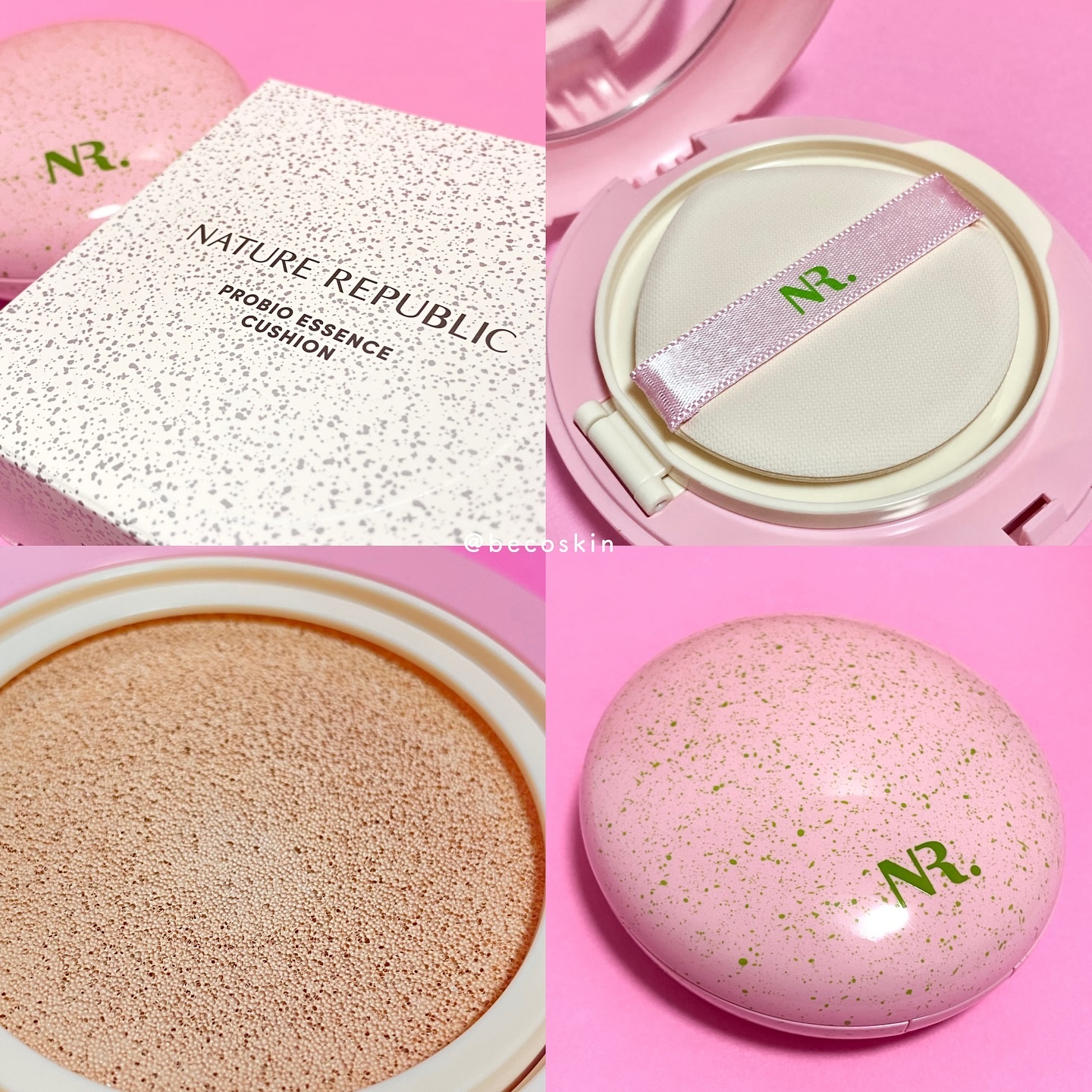 PROBIOエッセンスクッション 17 クリアベージュ/ネイチャーリパブリック/クッションファンデーションを使ったクチコミ（2枚目）