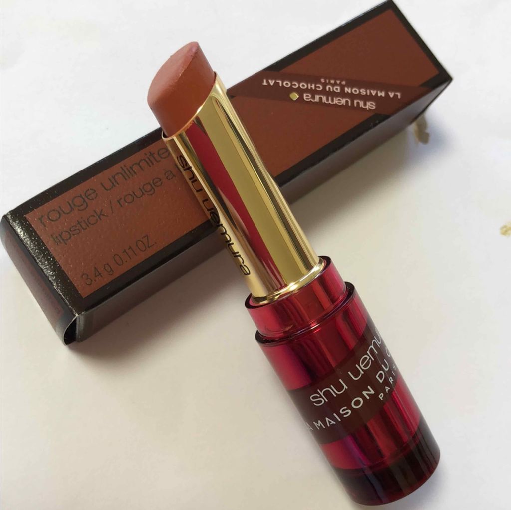 ルージュ アンリミテッド キャラメル トフィー/shu uemura/口紅を使ったクチコミ（1枚目）