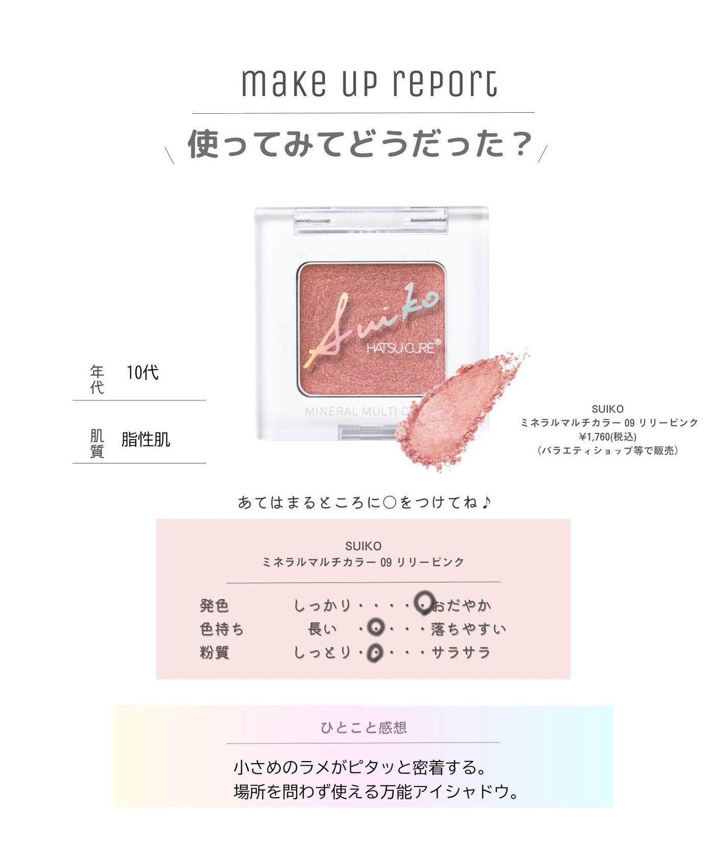 SUIKOミネラルマルチカラー/SUIKO HATSUCURE/単色アイシャドウを使ったクチコミ(4枚目)