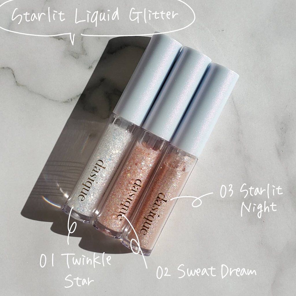 スターリット リキッドグリッター/dasique/メイクアップを使ったクチコミ（3枚目）