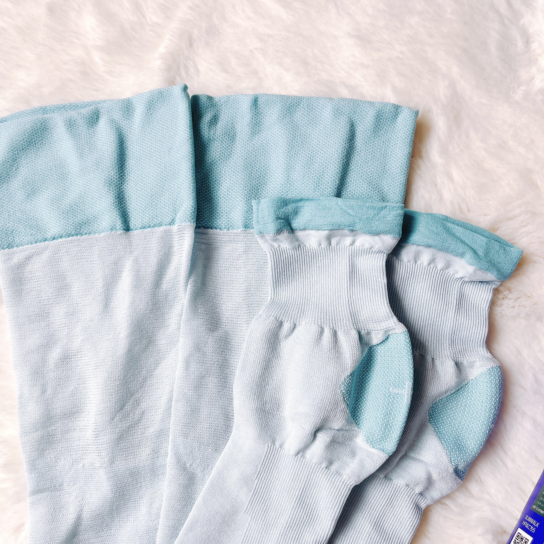 美脚ロング 朝までクール ライトブルー(M〜L)/SLIMWALK/着圧ソックス・レギンスを使ったクチコミ（3枚目）