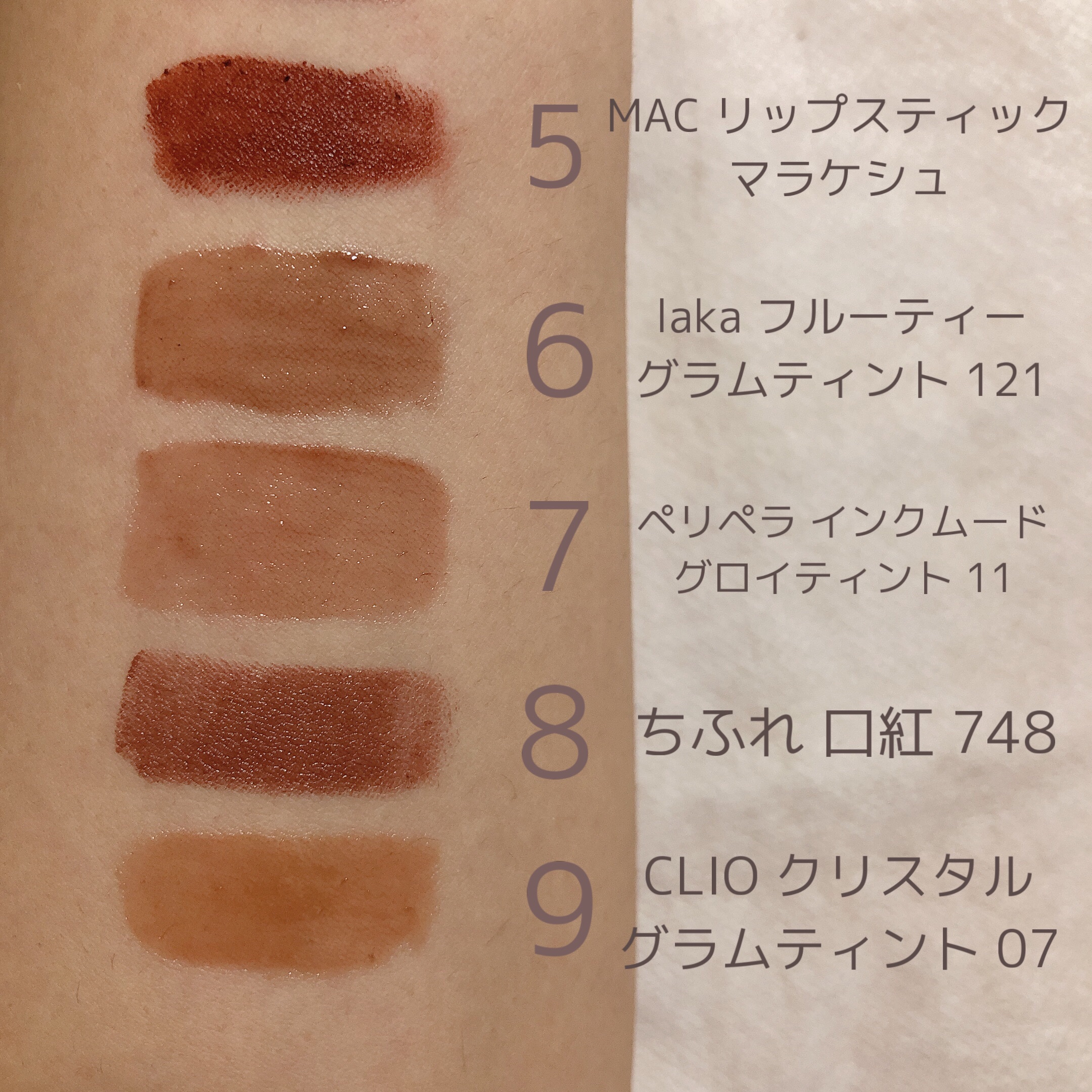 M・A・C・CEZANNE・ちふれ・rom&nd・KATE・PERIPERA・Laka・CLIOの口紅