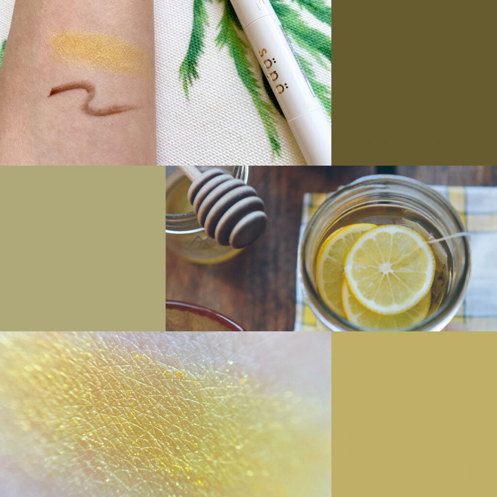 パウダー&ライナー 02 イエロー×マロンブラウン（アイスレモネード）/sopo/スティックアイシャドウを使ったクチコミ（3枚目）