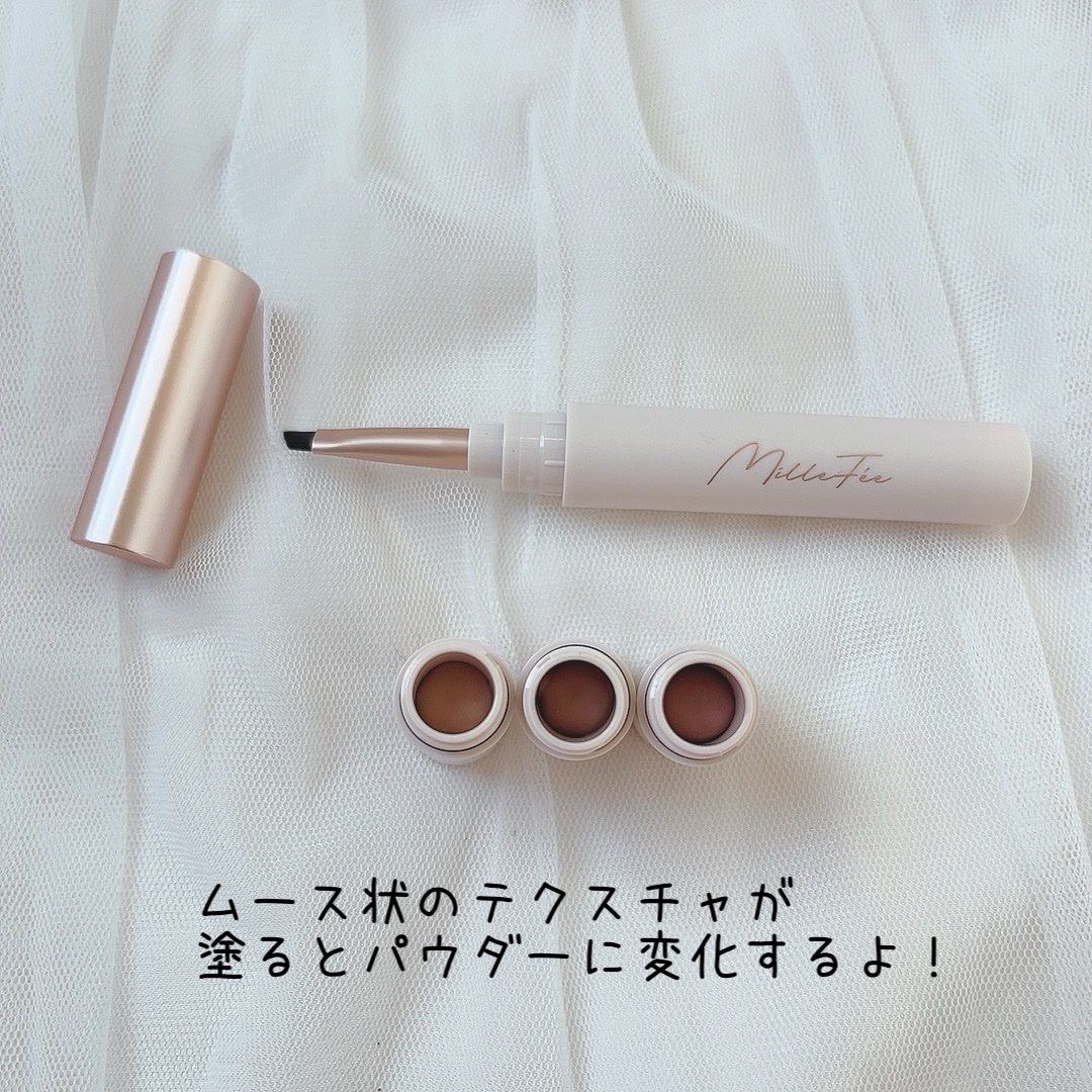 薄眉エアリームース 03 モーヴピンク/MilleFée/パウダーアイブロウを使ったクチコミ（2枚目）