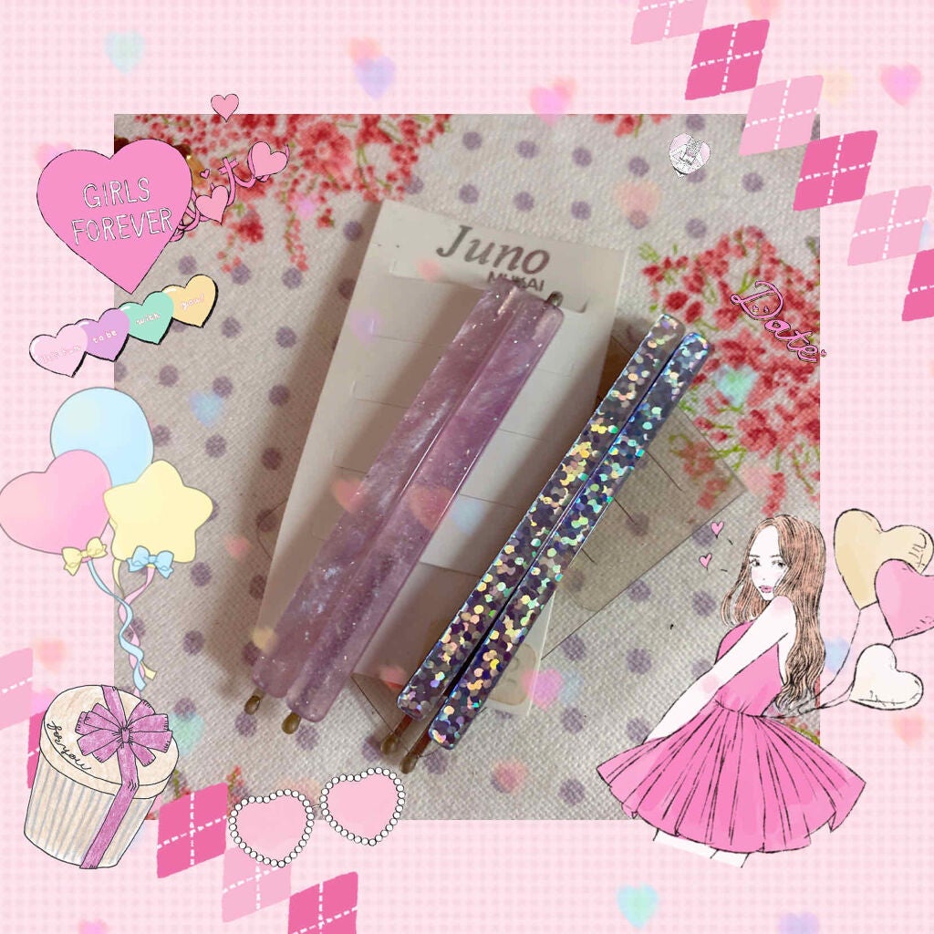 珈琲豆♡ on LIPS 「珈琲豆♡のヘアアクセサリーjunoのシンプルピン透明ピンクにホ..」(1枚目)