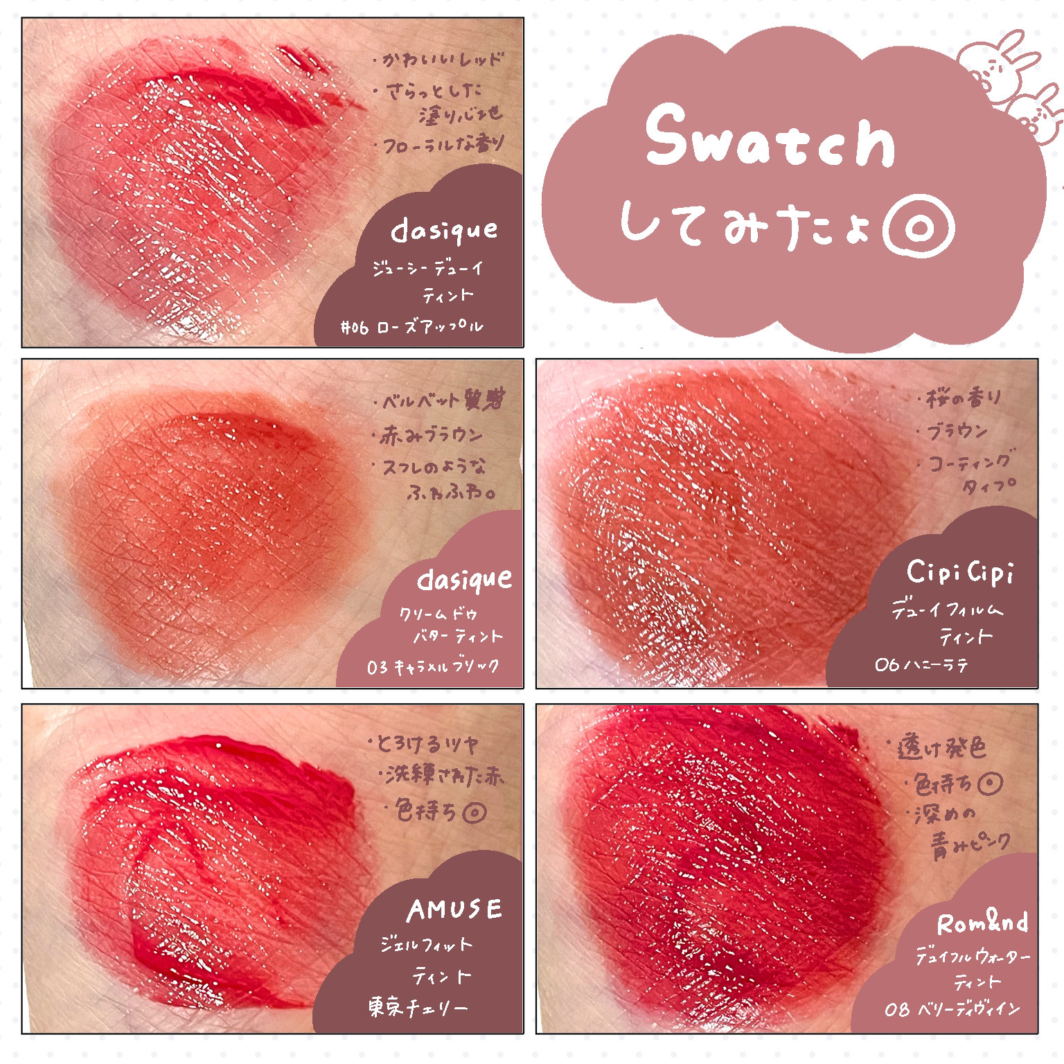 ジューシーデュイティント/dasique/リップティントを使ったクチコミ（3枚目）