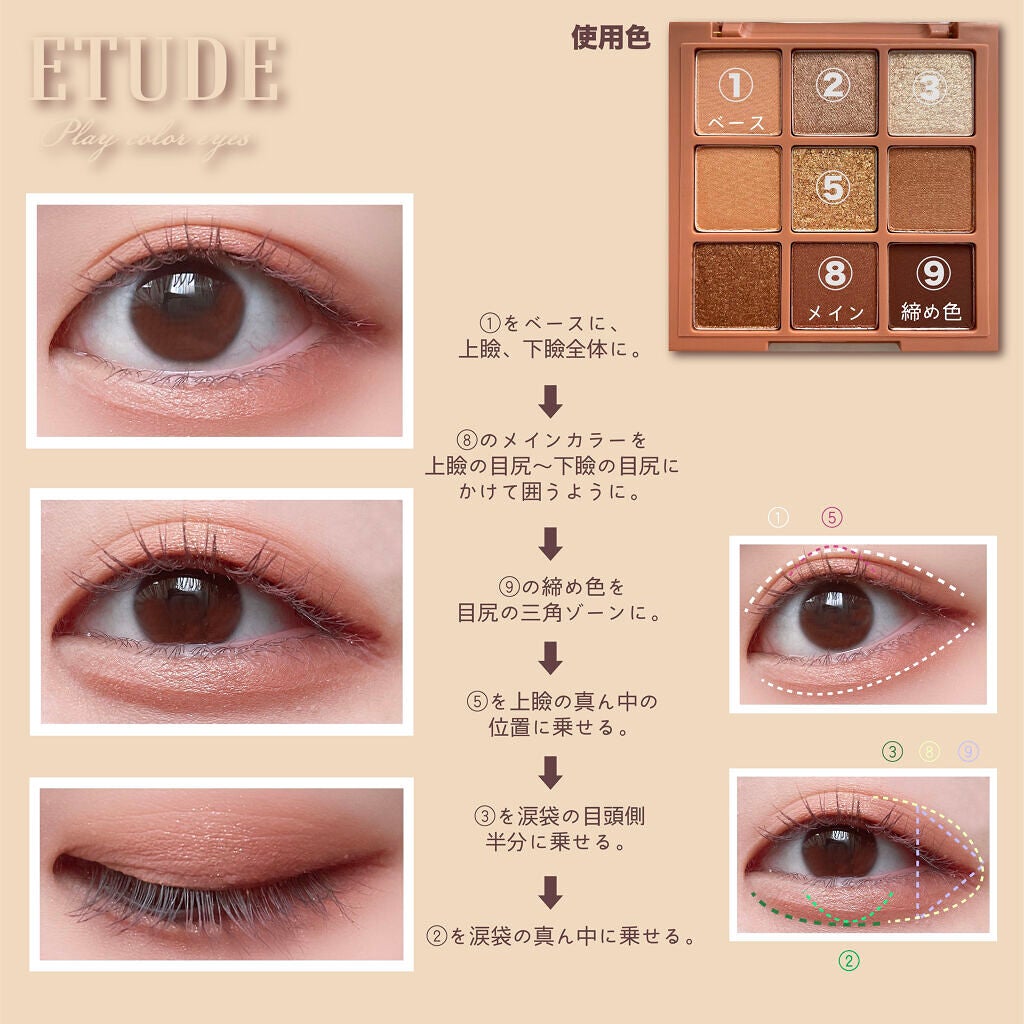 プレイカラーアイズ サンドヒル/ETUDE/アイシャドウパレットを使ったクチコミ(2枚目)