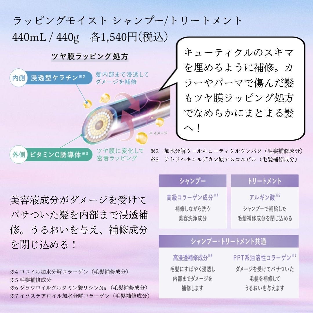 ラッピングモイストシャンプー/トリートメント/Qurap/市販シャンプーを使ったクチコミ(2枚目)