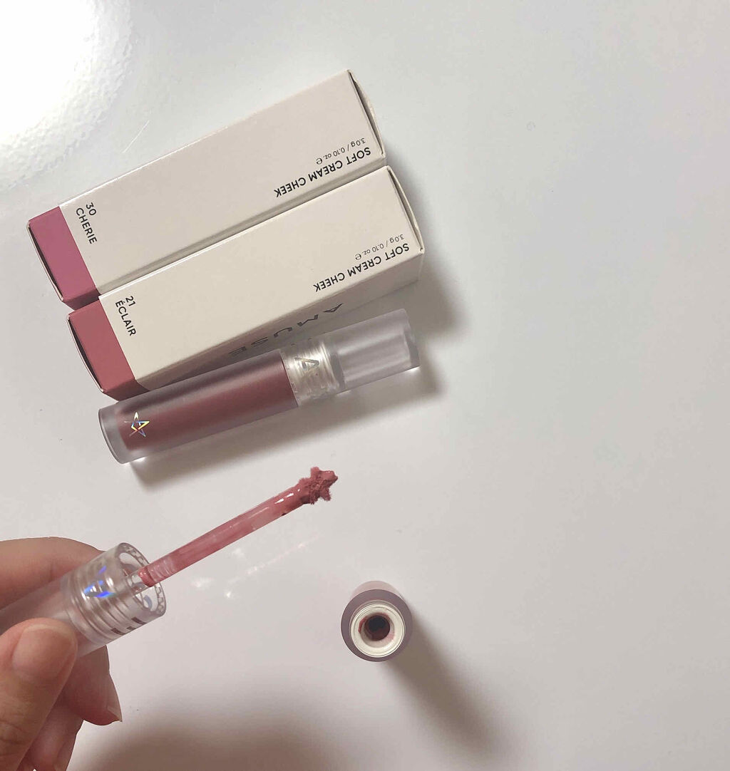 ソフトクリームチーク 21 Eclair/AMUSE/リキッドチークを使ったクチコミ（3枚目）