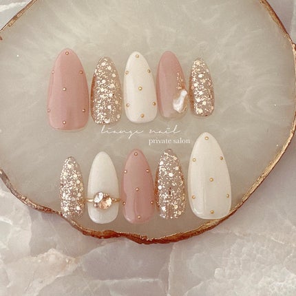 #ネイル,#大人ニュアンスネイル,#ニュアンスネイル,#ジェルネイル,#ミラーネイル,#シェルネイル,#春ネイル,#リングネイルのネイルデザイン