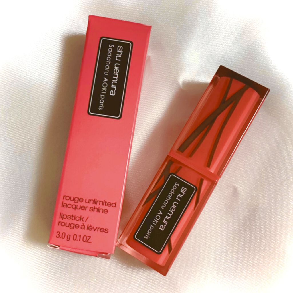 ケーキ リップスティック ルージュ アンリミテッド ラッカーシャイン コーラル ゼリー/shu uemura/口紅を使ったクチコミ（1枚目）