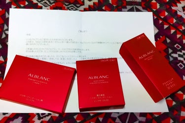 ALBLANC 潤白美肌 パウダーファンデーションのクチコミ「ALBLANCの『あなたは素肌美派？きちんと派？選んで当たる！アルブランベースメイク体験キャン.....」（1枚目）